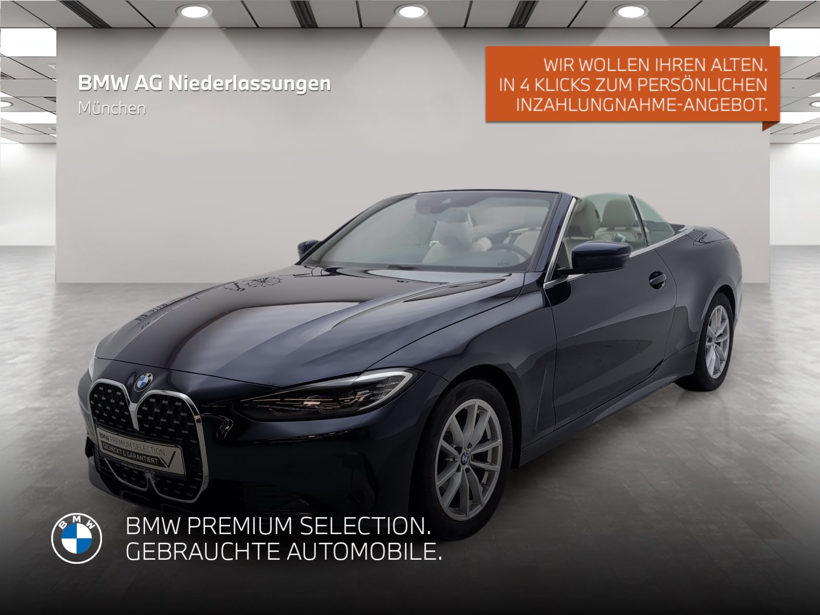Mehr über den Artikel erfahren BMW 420i Cabrio LiveCockpitProf PDC HiFi Alarm Cabrio LiveCockpitProf PDC HiFi Alarm